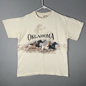 Vintage Oklahoma San Segal Horse Shirt USA Made Size Large *Read*